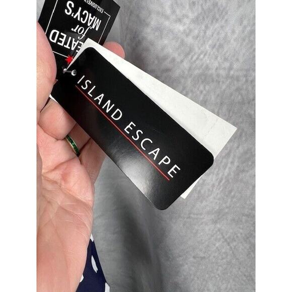 ISLAND ESCAPE Tiered Tankini Size 12 Navy/Wht - Picture 6 of 8